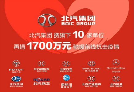 北汽集團(tuán)攜北汽財(cái)務(wù)等旗下10家單位，再捐1700萬(wàn)馳援防疫前線